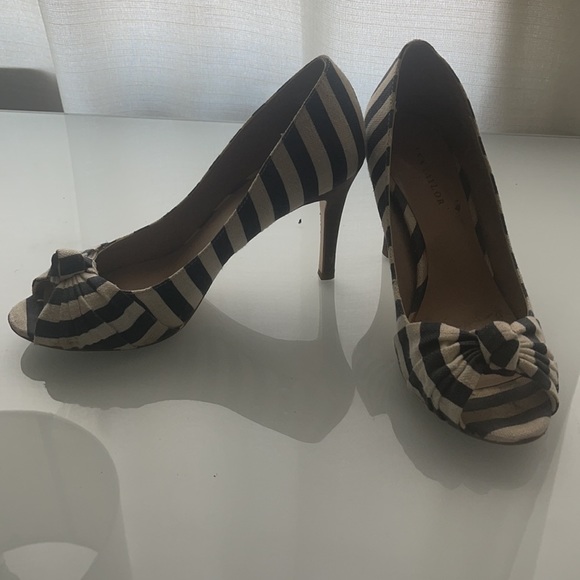 Navy Striped Heels - Picture 2 of 3